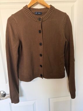 GAP Women's Chocolate Brown Button-Front Knit Cardigan
